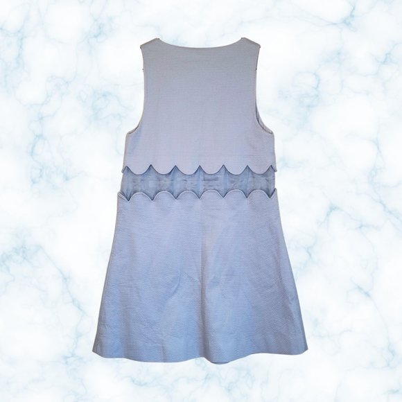To Be Adored RARE Designer Jamily Dress NWOT Pale Baby Blue Scalloped Silk Sz XS - Picture 2 of 8